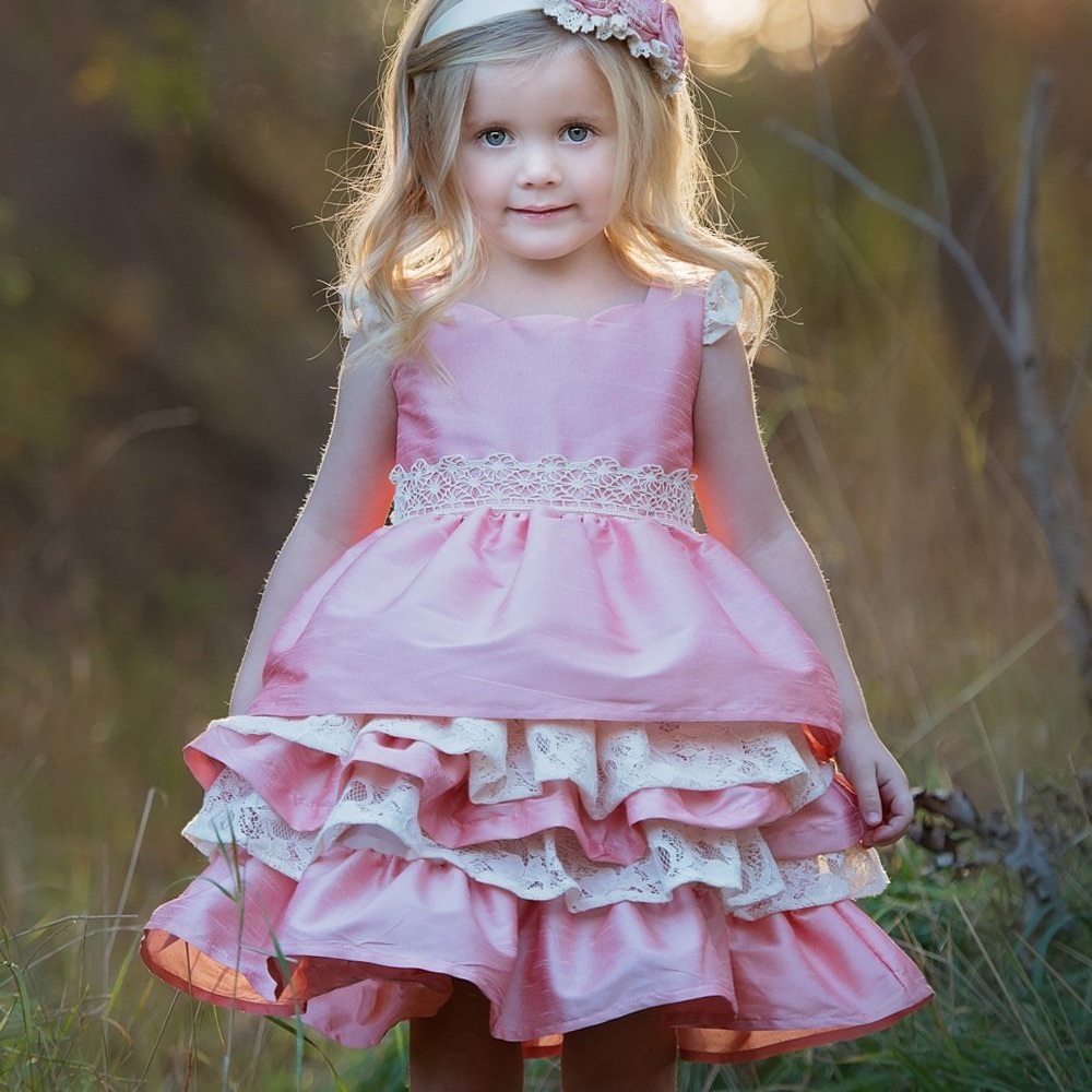 NWT $96 PERSNICKETY Loralei Pink Ruffles Princess Dress 12